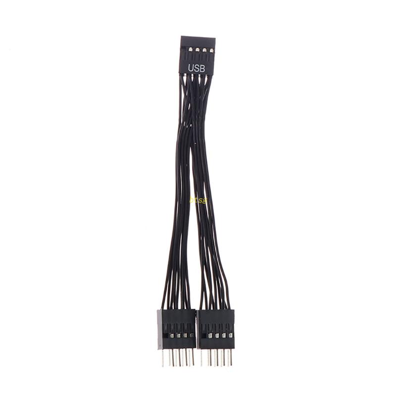 Btsg 1PC 9Pin Motherboard Komputer Kabel Ekstensi USB 1female To 2 Male Y Splitter