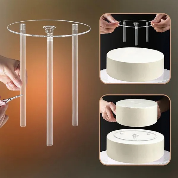 Bingkai Penyangga Kue Multi-layer/Cetakan Penyangga Praktis Transparan Dessert Support Spacer