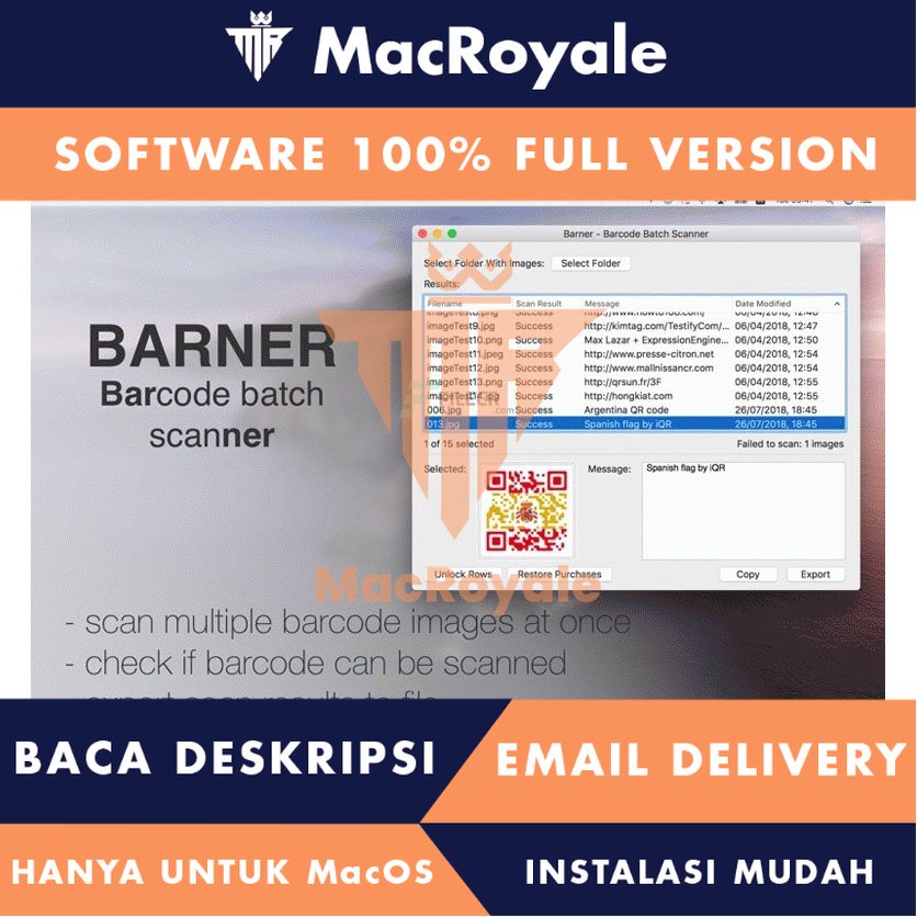 [MacOS] Barner Barcode Batch Scanner Full Version Lifetime Full Garansi