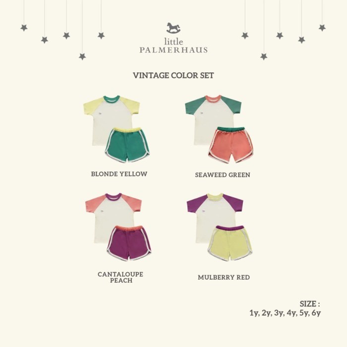 Little Palmerhaus - Vintage Color Set (Setelan Pendek Anak)