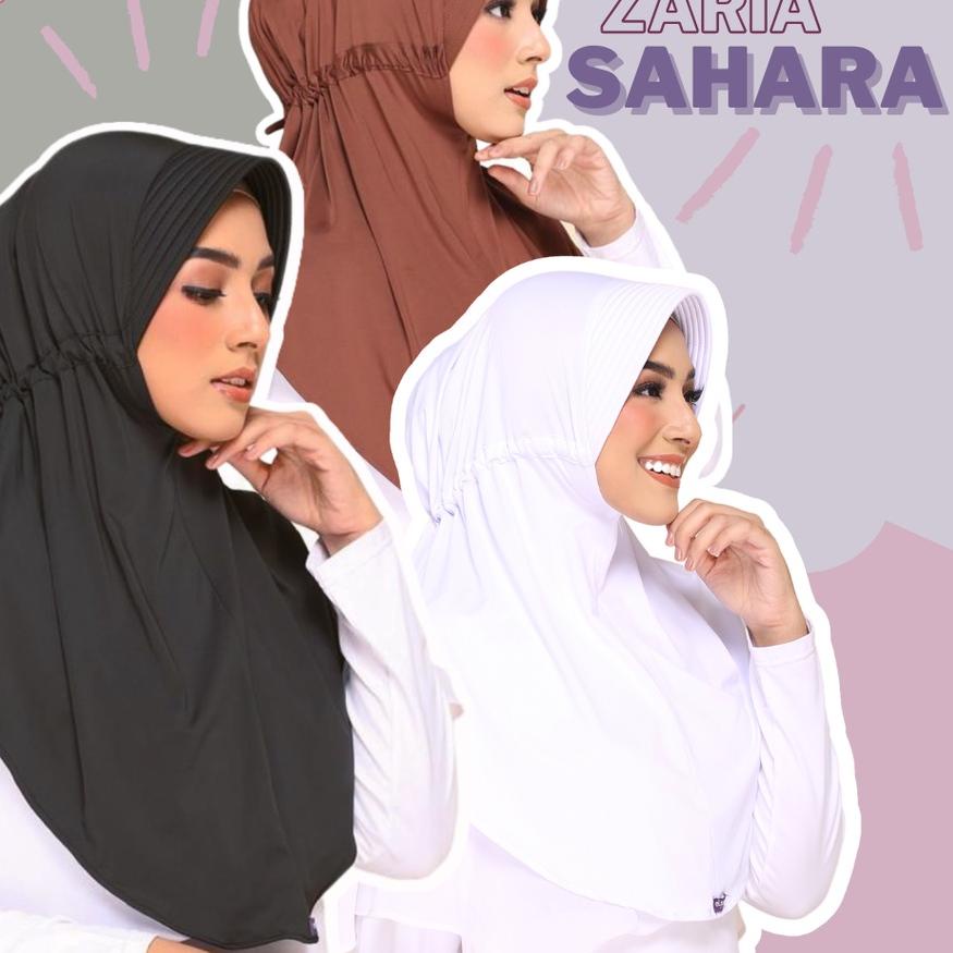 ➤ ELZATTA HIJAB KERUDUNG JILBAB BERGO INSTAN ELZATTA SERUT BELAKANG HITAM PUTIH POLOS ZARIA SAHARA O
