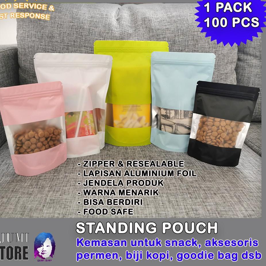 ✳  Kemasan Plastik Klip Snack Zipper | Standing Pouch | Stand up |Alumunium Foil + window ❋