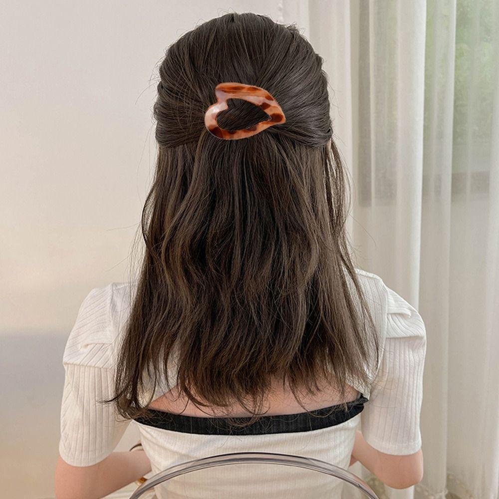 Needway Hati Duckbill Klip Bergaya Hiasan Kepala Vintage Perempuan Rambut Cakar Kecil Sisir Rambut Fashion Jepit Ibu Ponytail Holder Korea Jepit Rambut