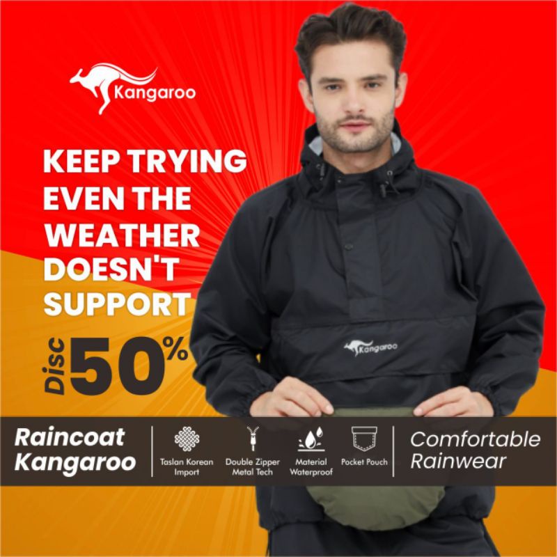 KANGAROO RAINCOAT Jas Hujan Anti Bocor Jas hujan kangguru Jas hujan setelan Mantel hujan JAS HUJAN SIMPLE Jas hujan saku Kangguru jas hujan raincoat jas hujan pria jas hujan pria/wanita jas hujan jas hujan praktis