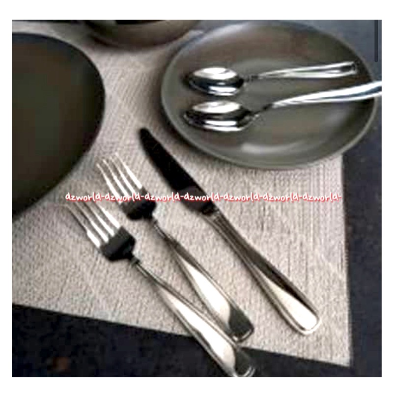 Mikasa 20pcs Alat Makan Sendok Garpu Pisau Makan Bahan Stainless Steel Kuat Tidak Bisa Bengkok Waylon Alat Peralatan Makan Silver Mikkasa Mikassa sendok 1set Rockfordt