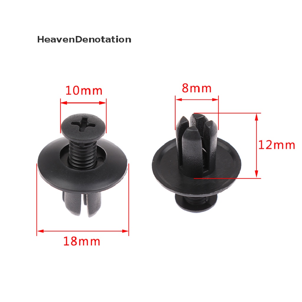 [HeavenDenotation] 100pcs 8mm Lubang Pintu Rivet Plastik Klip Pengencang Mobil Lined Cover Barbs Rivet HDV