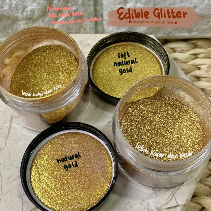 

TITANIUM DIOXIDE FREE EDIBLE GLITTER SIZE 5 GR GLITTER DEKOR MAKANAN