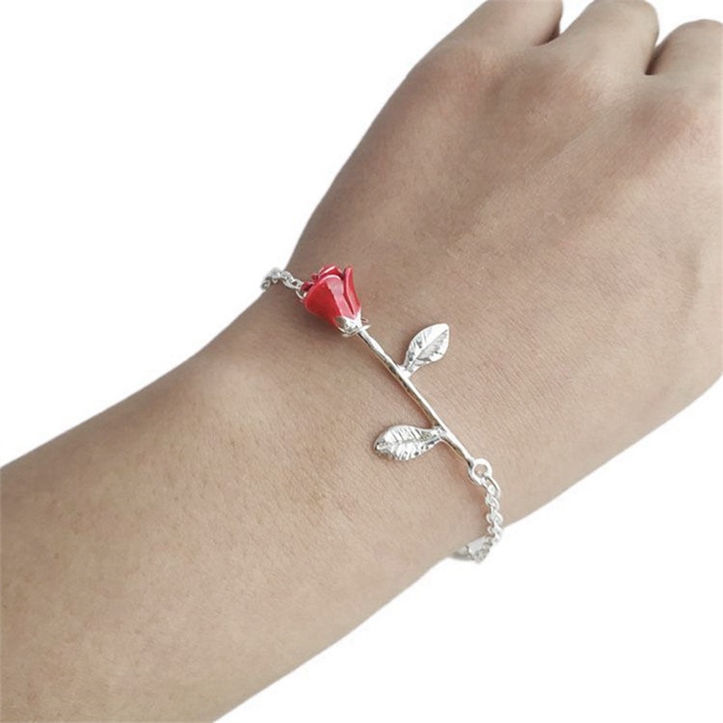 Wanita Elegan Gelang Bangle Bunga Mawar Bergaya Modis Kekinian Harian Sederhana Pesona Manset