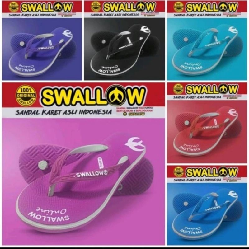 6 PASANG SANDAL JEPIT SWALLOW ONLINE WANITA 9-10.5