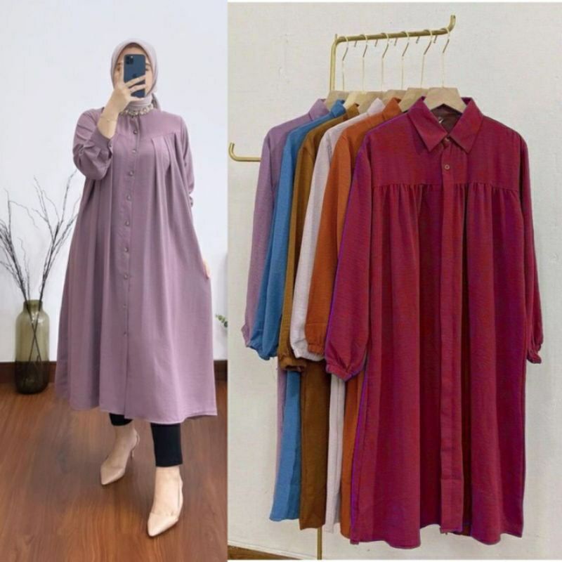 LONG DRES TUNIK CRINKLE  AIRFLOW /TUNIK JUMBO