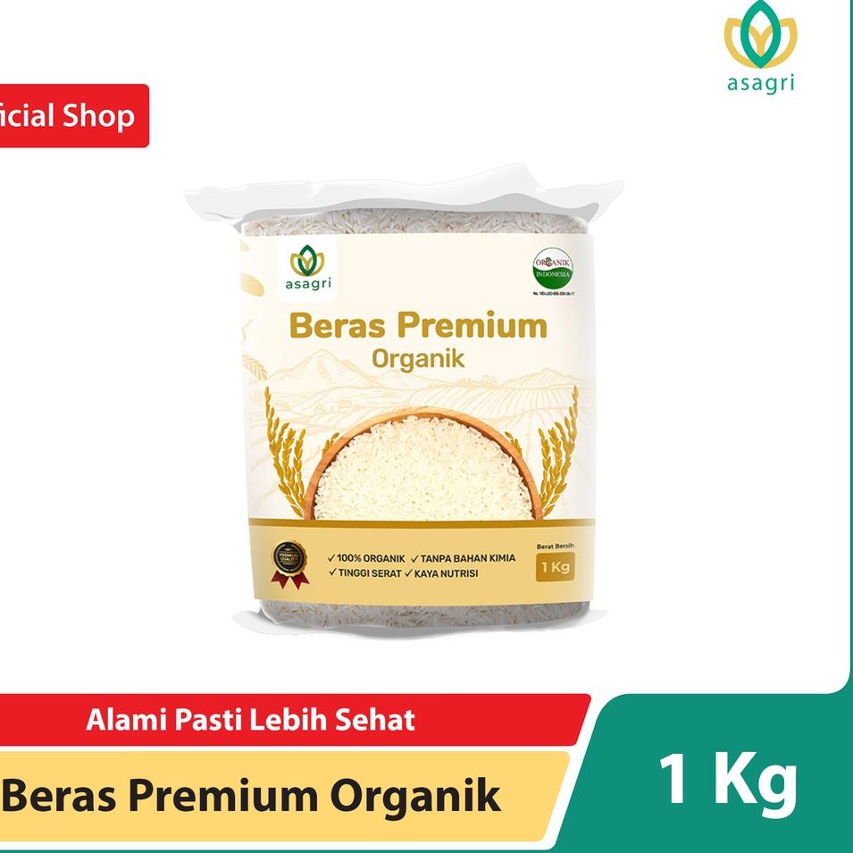 

>XG34448< Asagri Beras Premium Organik 1 Kg Pulen Putih Wangi Kaya Nutrisi