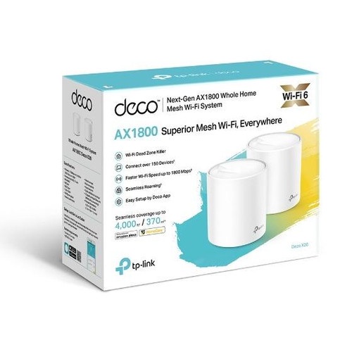 Tplink Deco X20 2Pack Ax1800 Dual Band Whole Home Mesh Router 2pack M10