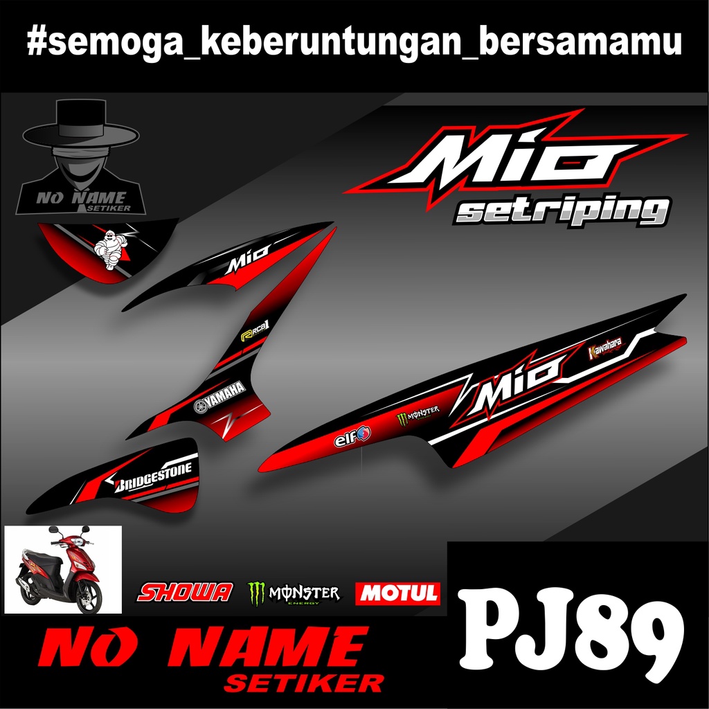 Stiker Striping Mio 110 Smile/Sporty (pj89) 2008 2009 2010 2012 2013 setiker decal mio karbu