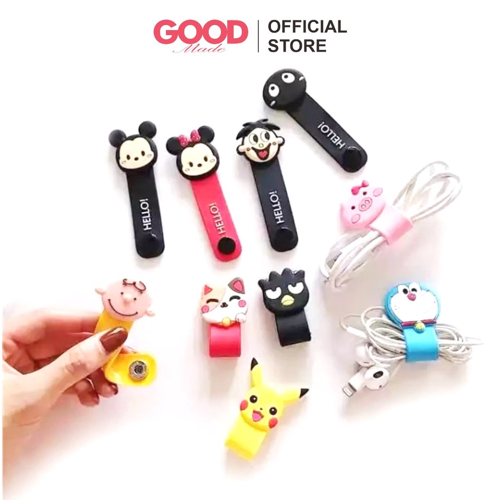 GOOD MADE - Pengikat Kabel  Cord Holder Tebal Pengikat Parapih Kabel Charger Cartoon Karakter  Penjepit Kabel  COD