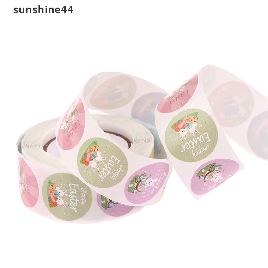 Sunshine 500Pcs/Roll 2.5cm Paskah Stiker Anak Happy Easter Bunny Kartun Sealing Labels ID