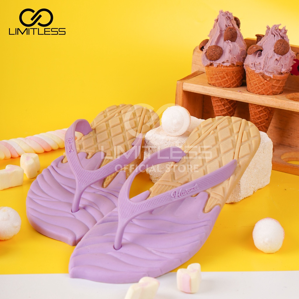 Zerolimit - Sandal Jepit Wanita Ice Cream Lucu Colorfull Sendal Japit Cewek Bentuk Es Krim Nyaman Sandal Wanita Imut Kekinian