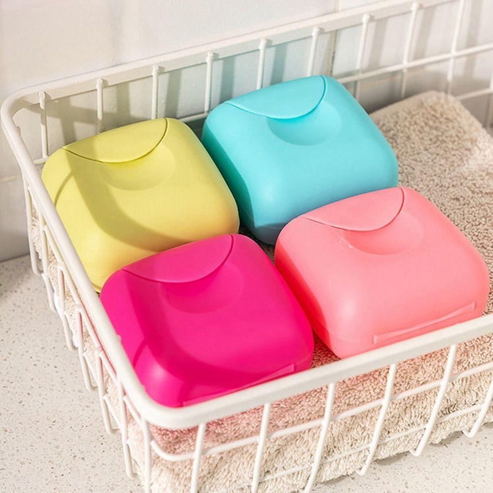 Rebuy Soap Dish Portable Sealed With Lid Tempat Sabun Tahan Air Warna Permen Anti Bocor