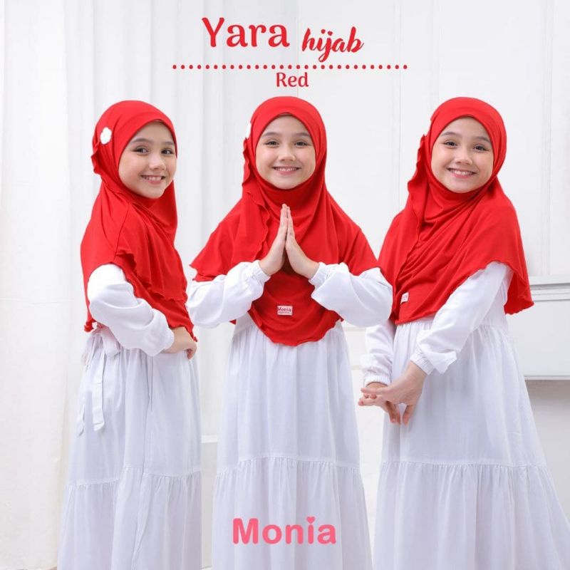 Yara Hijab by Monia Hijab Kids Red MLXL | Hijab Terlaris