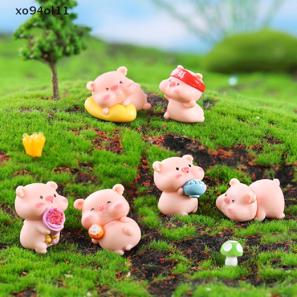 Xo Patung Miniatur Babi Mikro Landscape Ornamen Aksesoris Rumah Boneka Decora OL