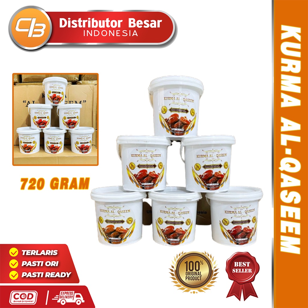 [ DBI ] Kurma Al Qaseem Kemasan Ember 720 Gram Original - Kurma Raja Kurma Basah Premium Quality [ BISA COD ]