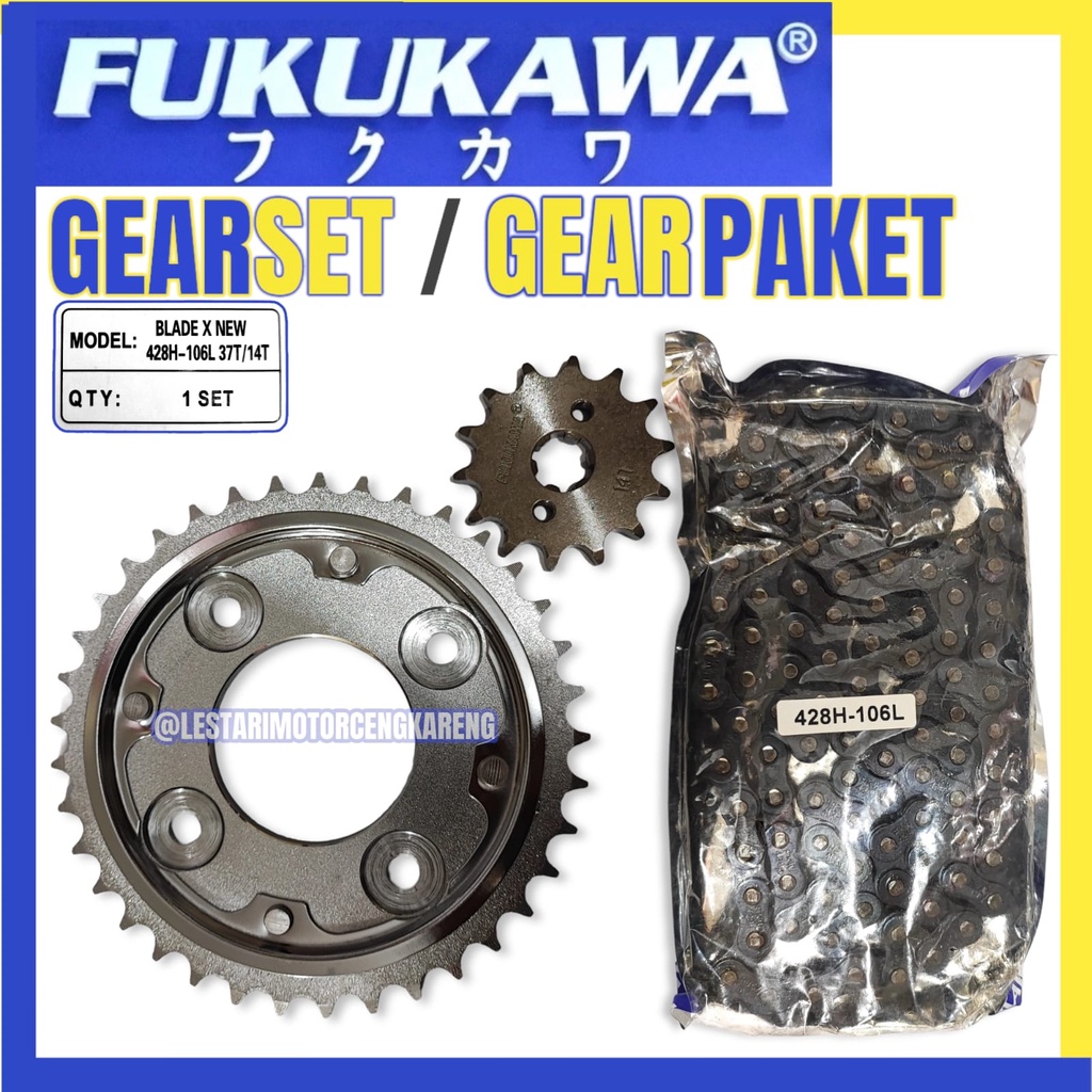 GEAR GIR SET GEARSET SUPRA X 125 FI BLADE X 125 FUKUKAWA OEM JAPAN KWW