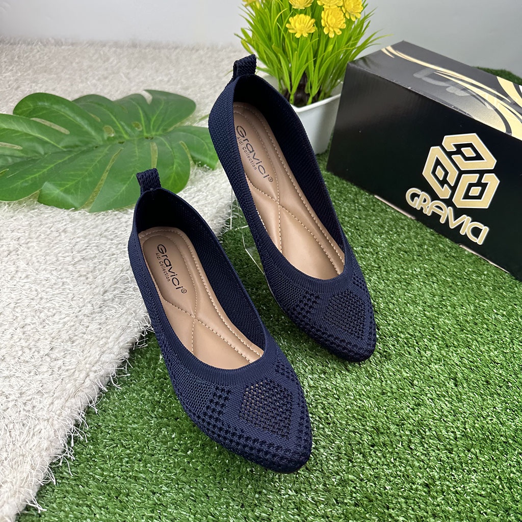 GRAVICI - Sepatu Flat Rajut Import Wanita Elegan DO-06