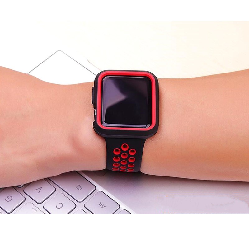 Bumper Silikon Untuk Apple watch case 45mm 44mm 40mm iWatch case 42mm/38mm soft Protector cover Apple Watch6 SE 5 4 3 2 1 Aksesoris