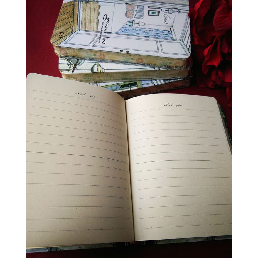 

Terlaris ✨ -Buku Diary Notes / Diary Notebook Fancy Hardcover - Ground Line Murah- 2.2.23