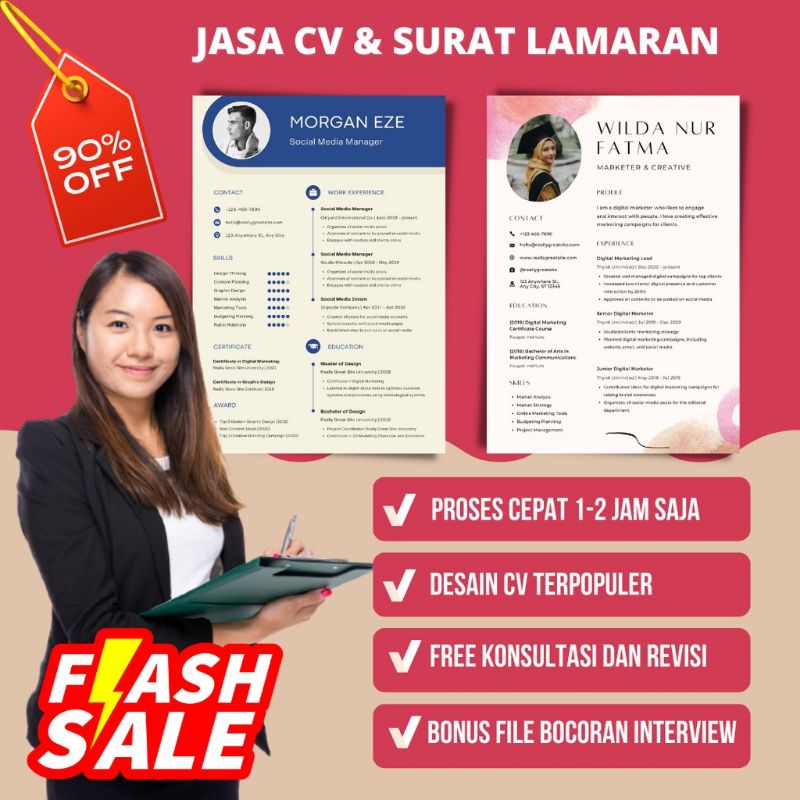 

Jasa Pembuatan CV | Jasa Desain CV | Jasa CV | Hanya Hitungan Jam | Surat Lamaran Kerja