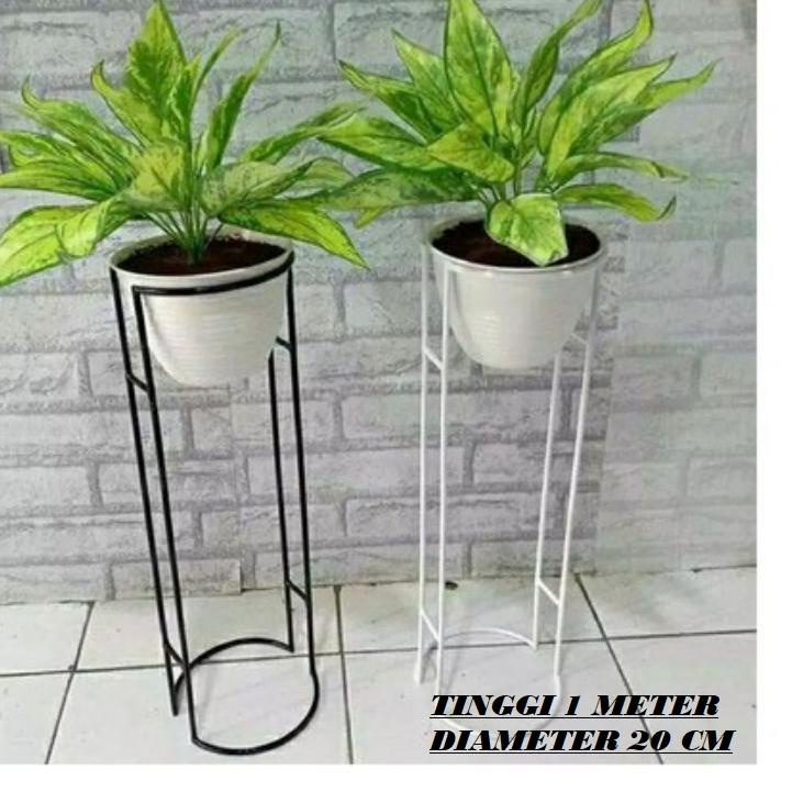 ♨ POT BUNGA BESI TINGGI 1 METER / Standing Pot new model tabung/ dudukan pot Belah Dua / STANDING PO