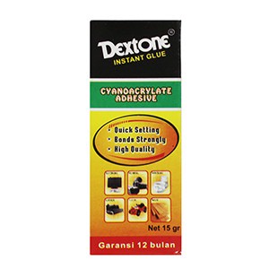 

Lem Tetes Instan Glue 15 gr DEXTONE/Lem Korea/Serbaguna/Lem Plastik/Lem Super Glue