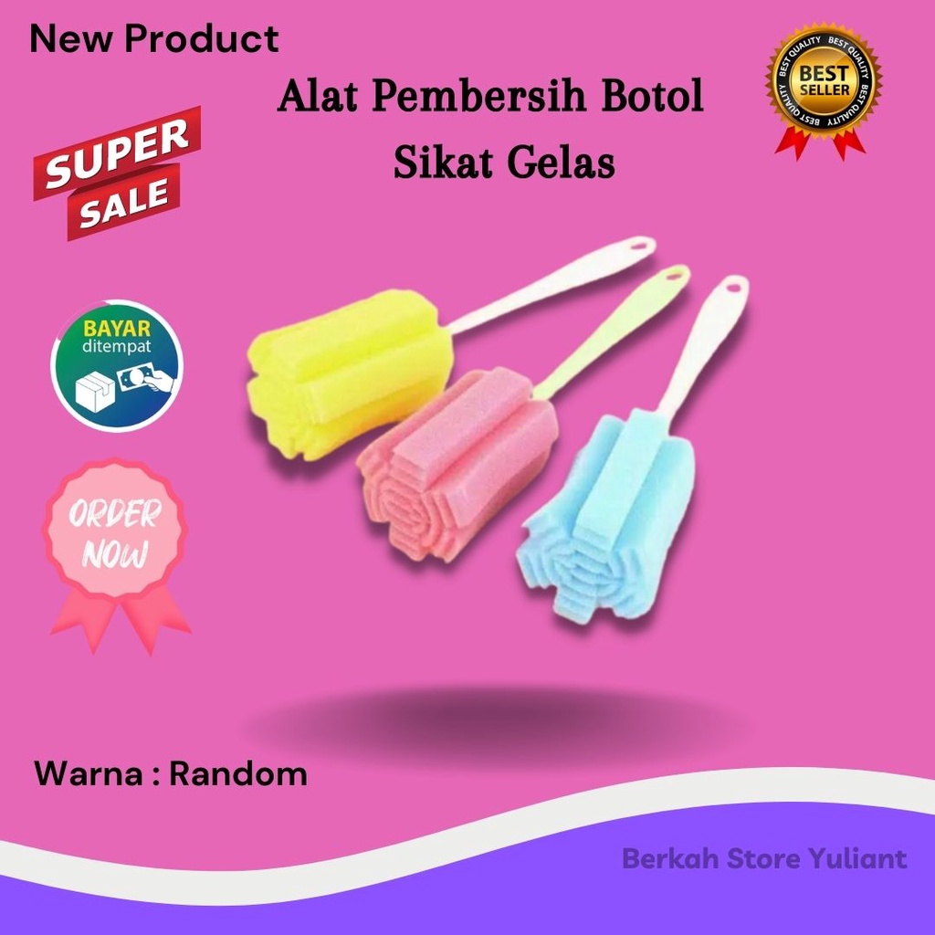 Alat Pembersih Botol Susu Bayi Sponge Cuci Pencuci Sikat Gelas