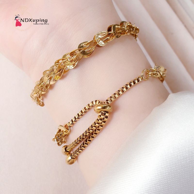 Gelang Tangan Serut Titanium Sisik Naga Fashion Simple N01022307
