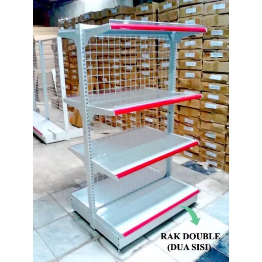 Rak Minimarket Standar | Rak Double | Rak Island Gondola | Rak Dua Sisi | Tinggi 200cm