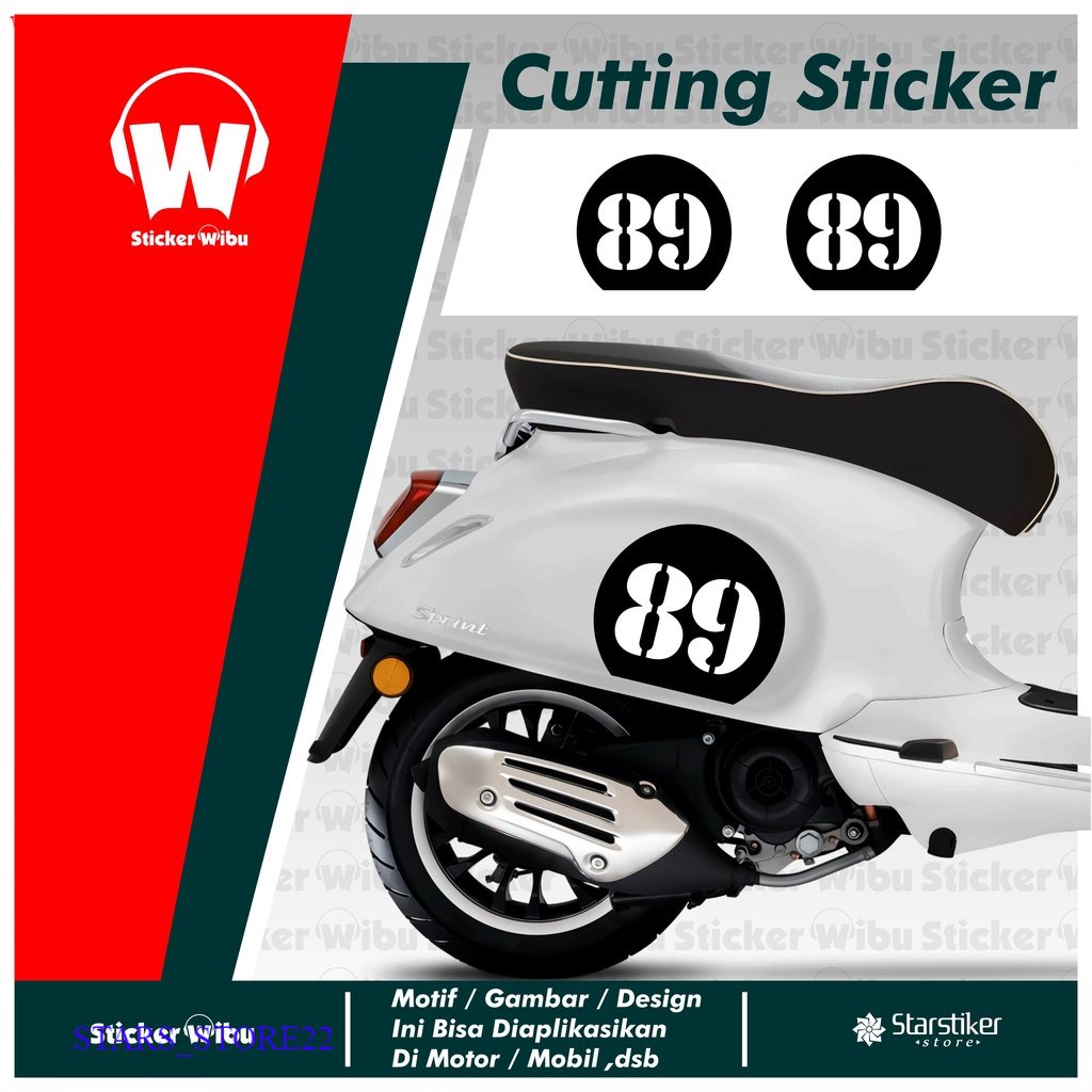 STRIPING VESPA / STICKER / STIKER / CUTTING / VESPA / ANGKA / NOMOR / STIKER CUTTING VESPA MATIC / A