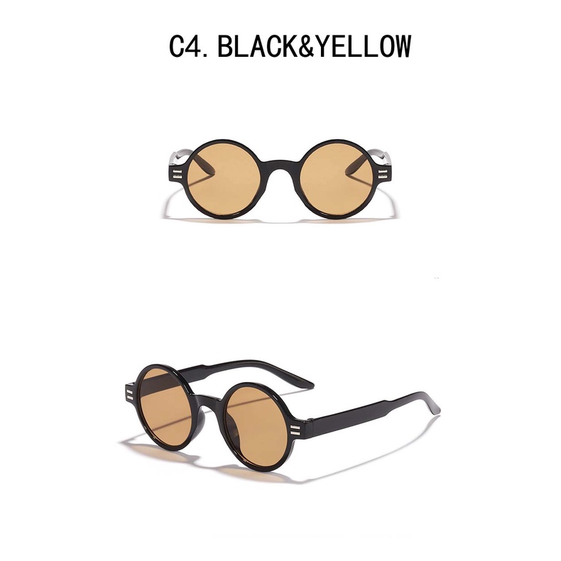 [IN Stock] Kacamata Hitam Bingkai Bulat retro Untuk Wanita Hitam Original Eyeglasses Sun Shade Glass Lens UV400