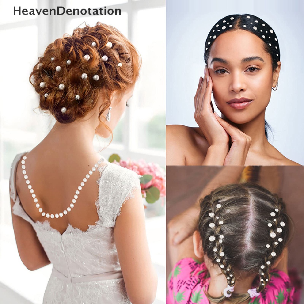 [HeavenDenotation] 220pcs Mix 3mm/4mm/5mm/6mm Rambut Mutiara Stick On Self Adhesive Pearls Stickers Face Pearls Stiker Untuk Rambut Wajah Makeup Kuku DIY Kerajinan HDV