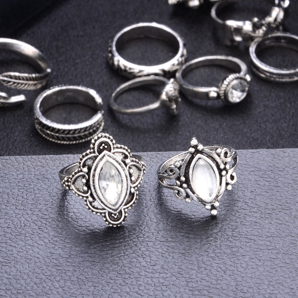 Cincin Aobao Jari Telunjuk Kombinasi Sendi Jari Telunjuk Gaya Etnik Retro Minoritas Pribadi