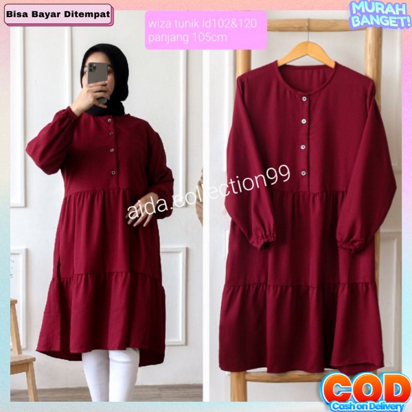 Pakean Tonik Import Premium Bj Atasan Tunika Bahan Tebal Dres Long Tunik Wanita Muslimah Drees Baju 