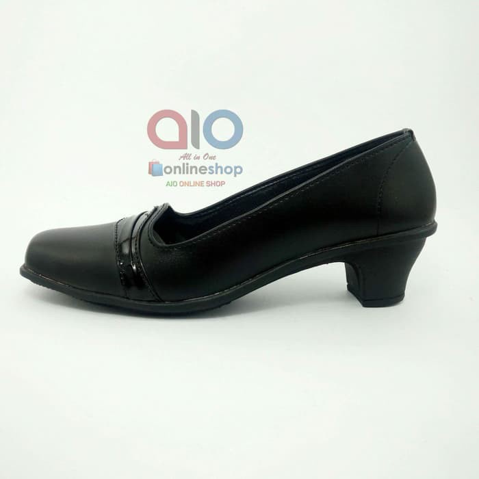 Aline Sepatu Pantofel Wanita Hak 5 Cm Pump Big / Chunky Heels Formal Guru Sekolah Kantor Kerja AW04