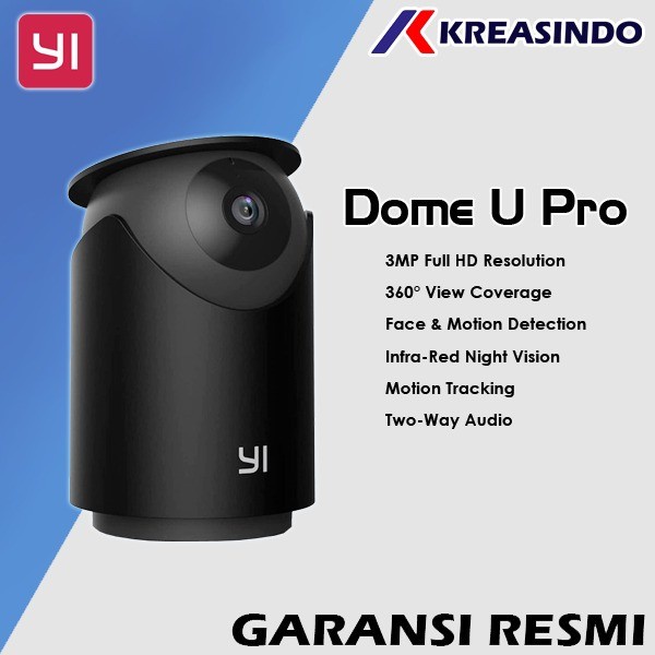 Terlaris Xiaoyi Yi Dome U Pro 2K 3Mp Full Hd Ipcam / Ip Camera Wifi Resmi