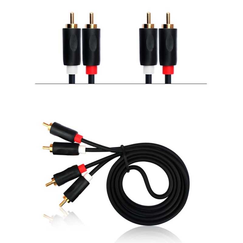 Zzz Kabel RCA 2RCA Male To 2RCA Male Stereo Interconnect Cable Cord Untuk Home Theater Set-top Box Amplifier Soundbox