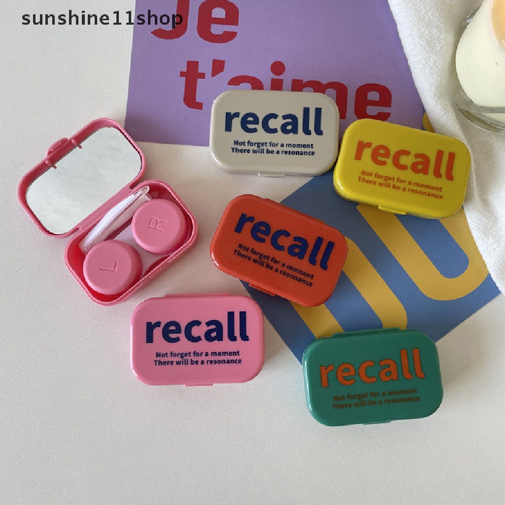 Sho Fashion Letter Contact Lens Case Kotak Kontak Lensa Keras Plastik Lucu Tempat Kacamata Wadah Lensa Hadiah Natal N