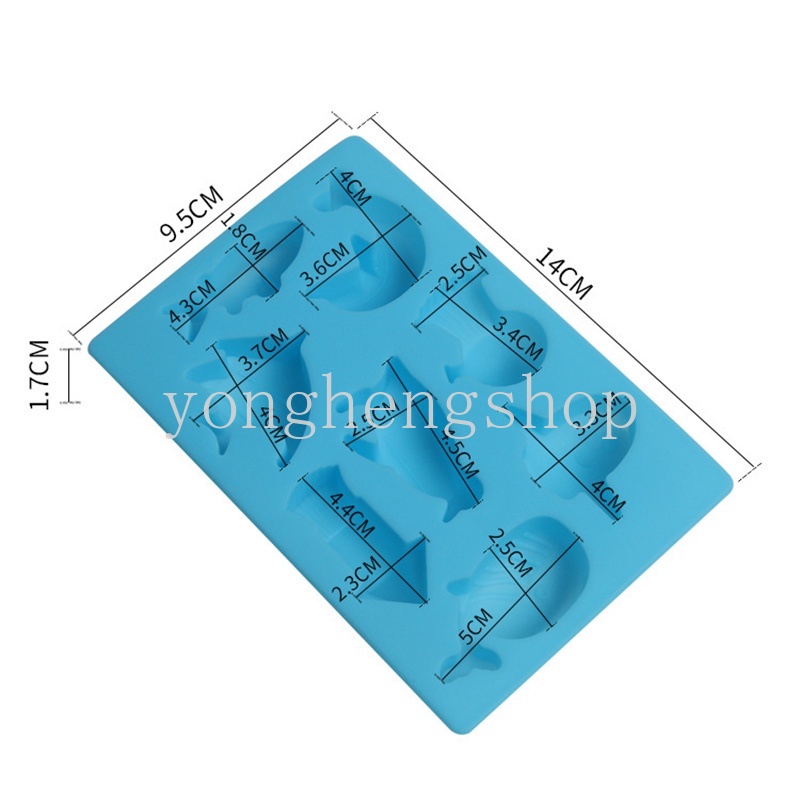 Cetakan Kue / Sabun / Coklat / Biskuit Bentuk Ikan Laut 3D Bahan Silikon Untuk Dekorasi DIY