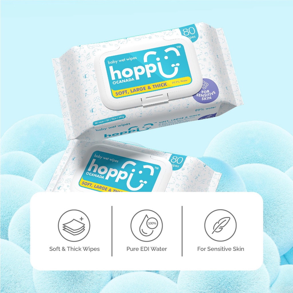 [Beli 2 diskon 50%]  Tisu Basah Bayi HOPPI Premium 20s Bundle 5in1 HB1100