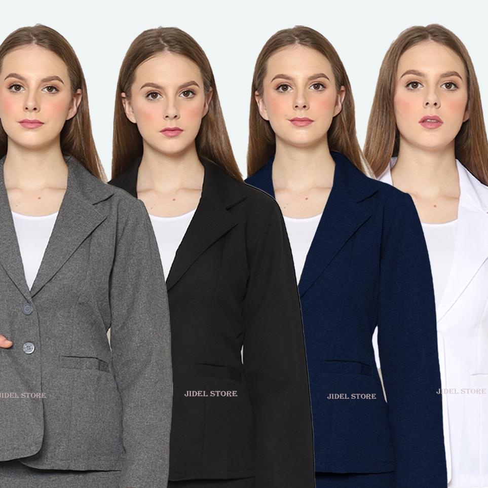 Big Sale Blazer Formal Wanita, HITAM PUTIH ABU DONGKER S-5L JUMBO BSIZE Jas Blazer Kantor Wanita, Bl
