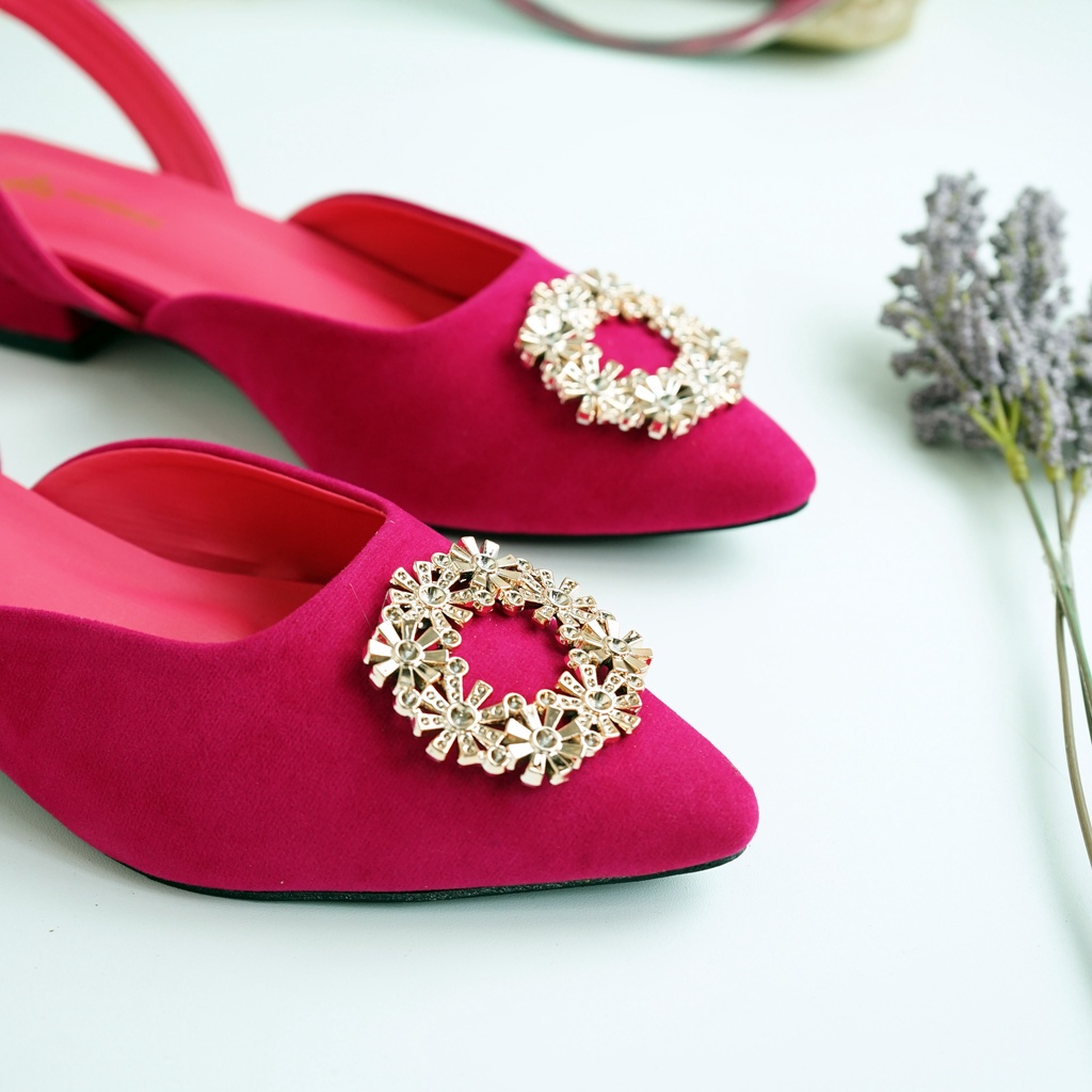 Sandal Heels Mules Wanita Adelia 3CM B-CK 04