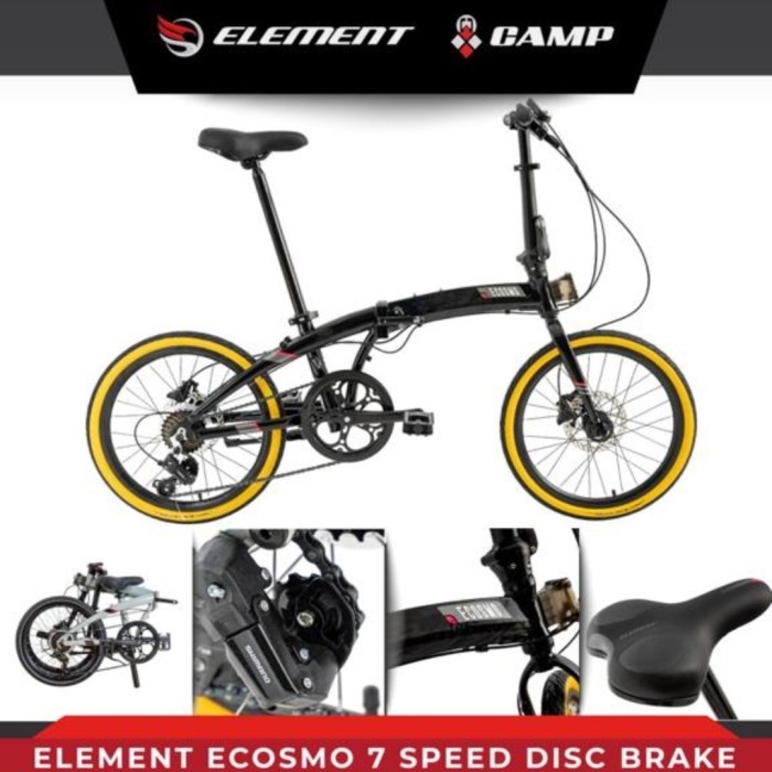 Khusus Gojek Sepeda Lipat 20 Element Ecosmo 7 Disc Brake New #Original