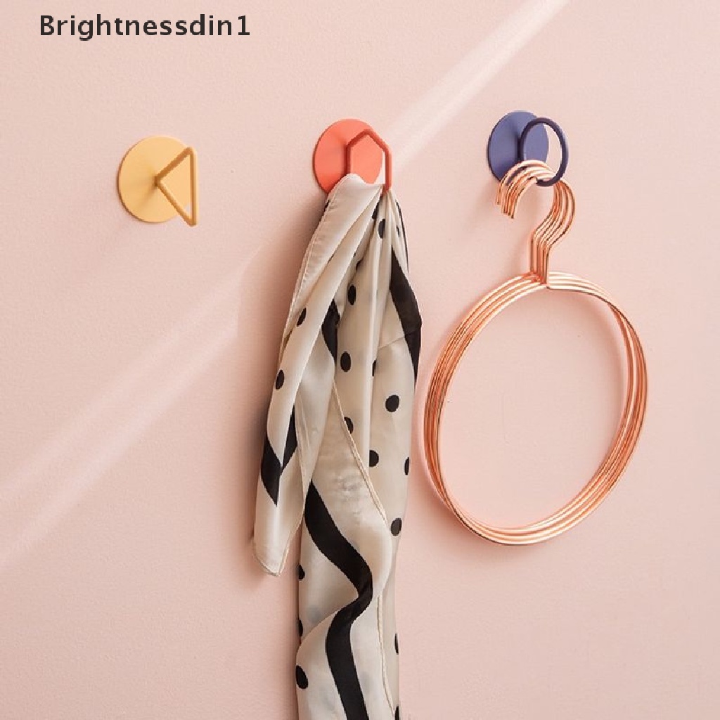 [Brightnessdin1] 1pc Kait Logam Gratis Punching Tahan Air Lem Kait Penyimpanan Kait Rumah Accessorie Butik