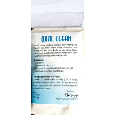 OXAL CLEAN 120gr | Formula Loundry | Penghilang Noda Kusam | Pembersih  Noda Baju | Serbuk Ajaib